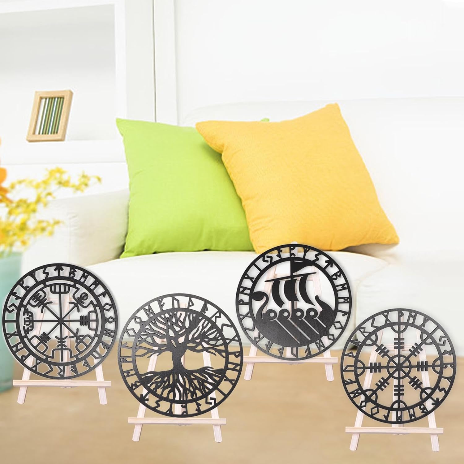 Metallic Viking Wall Art Nordic Compass Decor for Bedroom Living Room V1188-MA60-25199-1