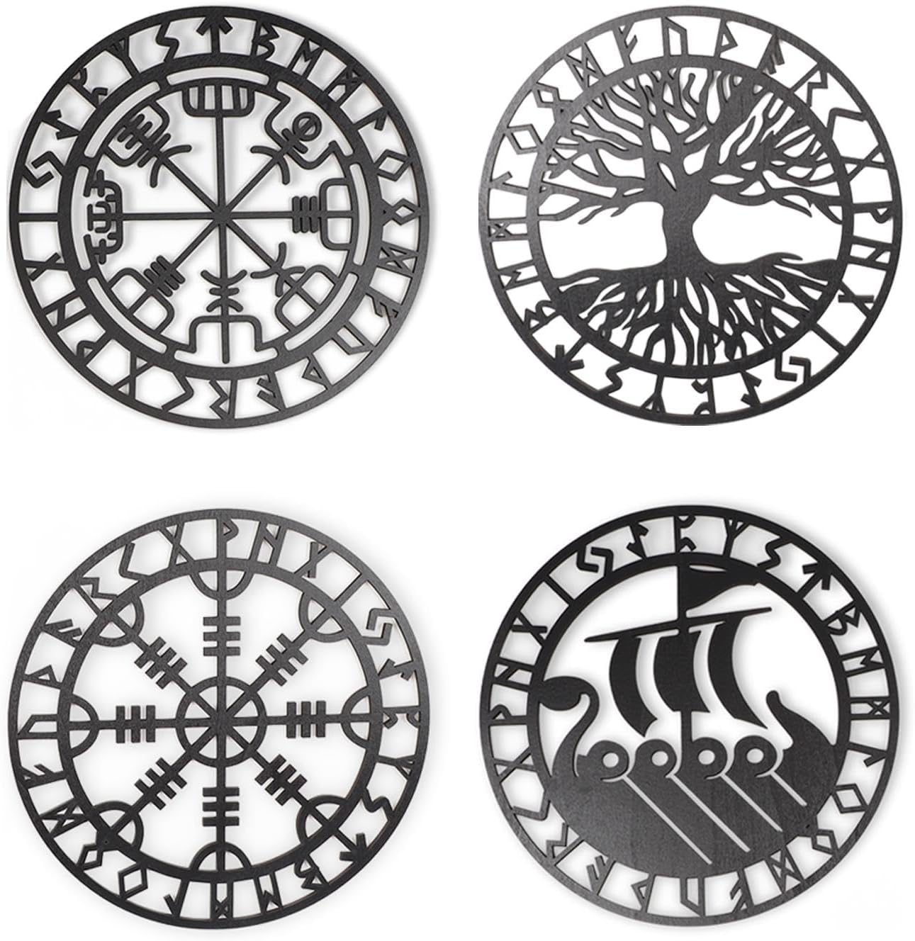 Metallic Viking Wall Art Nordic Compass Decor for Bedroom Living Room V1188-MA60-25199-1