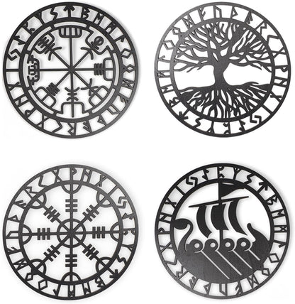 Metallic Viking Wall Art Nordic Compass Decor for Bedroom Living Room V1188-MA60-25199-1