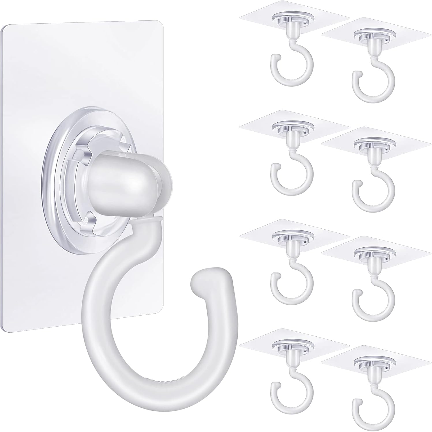 9 pcs self-adhesive ceiling hooks white under cabinet hooks plastic heavy duty self-adhesive hooks tool hooks V1188-MA60-28064-1