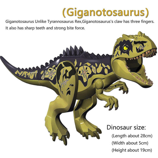 Jurassic Dinosaur World Giganotosaurus Assembled Building Blocks Animal Toys Figures Children Christmas V1188-MA60-40071-1