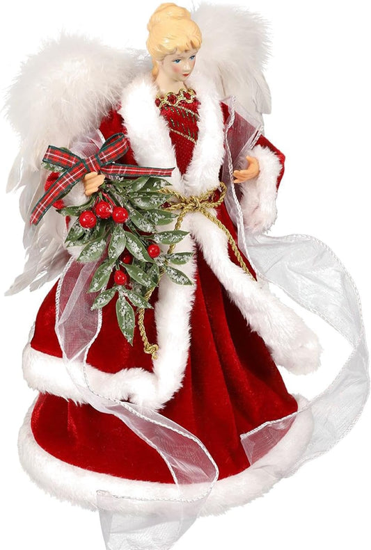 Christmas Tree Angel Tops Decorative Ornaments with White Feather Wings V1188-MA60AM-00123-1