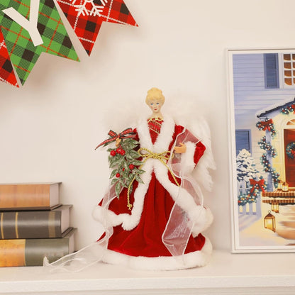 Christmas Tree Angel Tops Decorative Ornaments with White Feather Wings V1188-MA60AM-00123-1