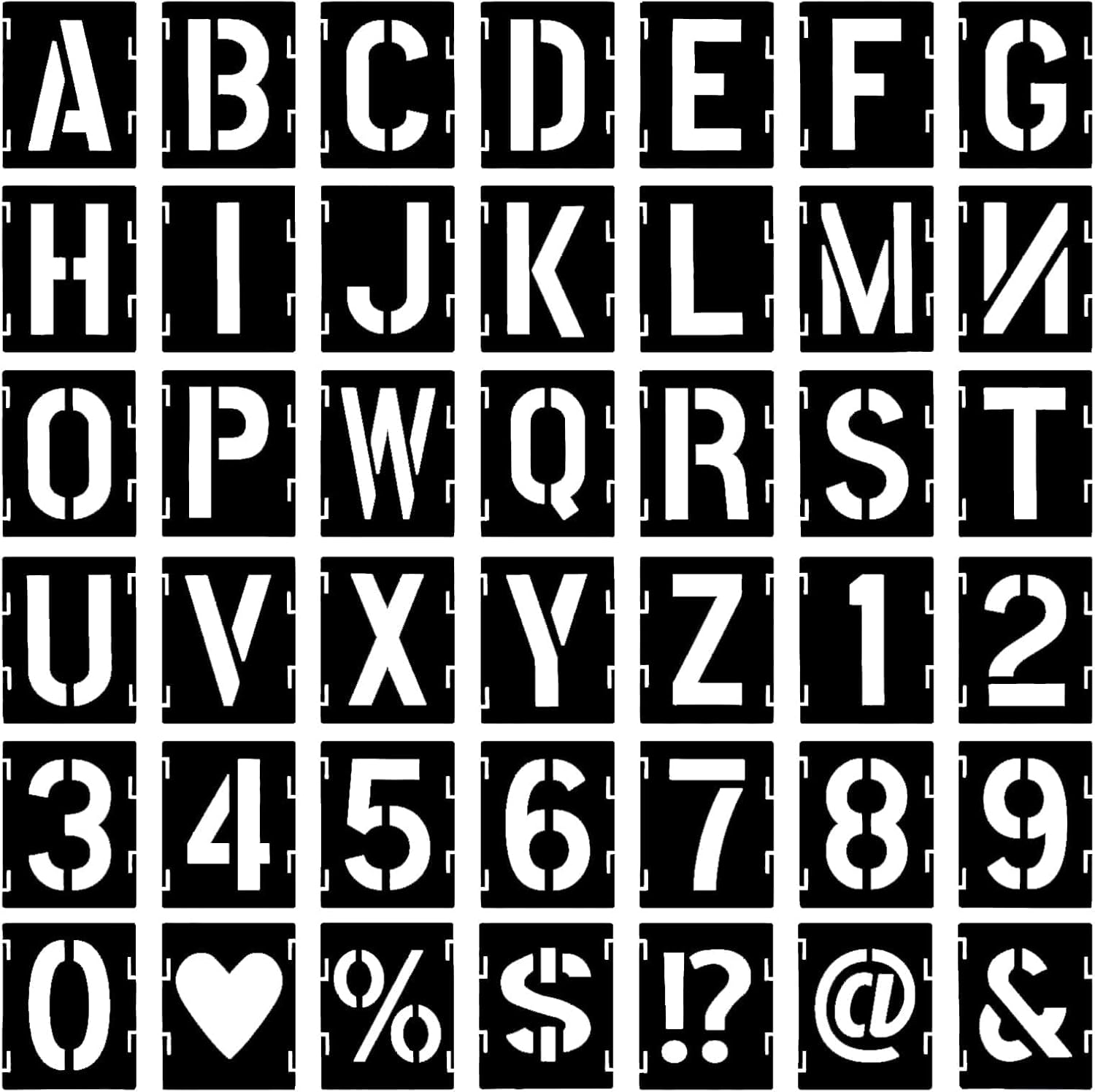 Alphabet Stencils for Capital Letters and Numbers V1188-MA60AM-00664-1