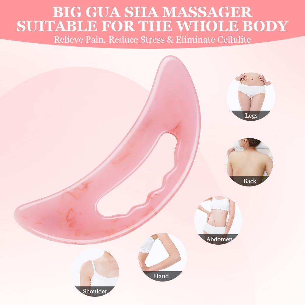 Large Gua Sha Massager, Lymphatic Drainage & Cellulite Massage for Legs, Face, Back & Pain Relief Pink-B V1188-MA60AM-01856-3