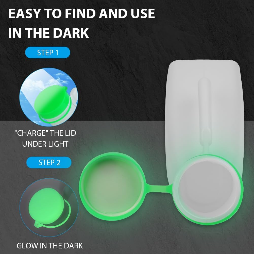 Urinal Bottle for Men, Glow-in-the-Dark 1000ml Pee Bottle for Travel & Incontinence Green V1188-MA60AM-01920-2