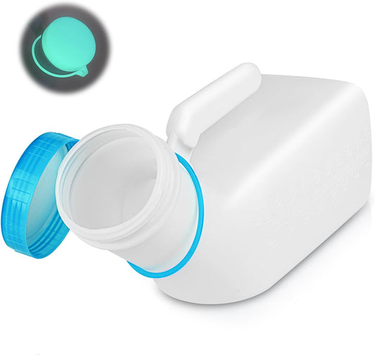 Urinal Bottle for Men, 1000ml Portable Pee Bottle with Screw Cap for Emergency Situations blue V1188-MA60AM-01920-3