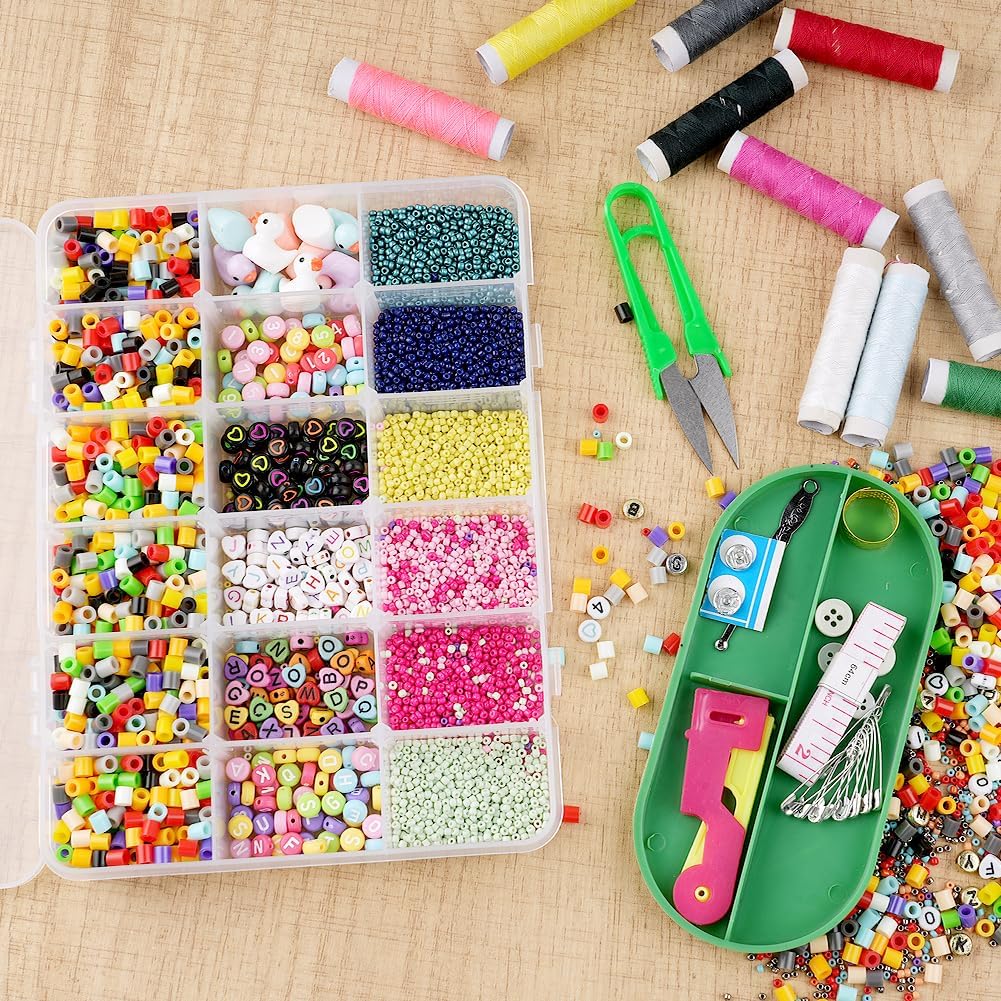 18-Compartment Snack Box, 2 Pieces Snack Plates with Lids for Candy, Nuts, Snacks, Adjustable Plastic Storage V1188-MA60AM-02010-2