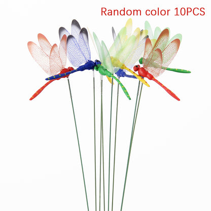 Dragonfly Insert Sticks 10pcs Multicolor Simulation Decoration with Dragonflies V1188-MAG101-03823-1