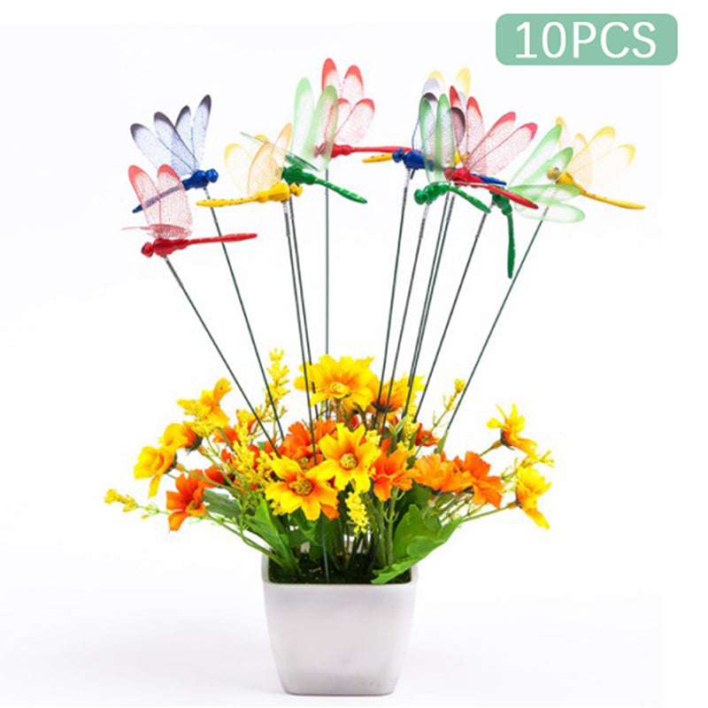 Dragonfly Insert Sticks 10pcs Multicolor Simulation Decoration with Dragonflies V1188-MAG101-03823-1