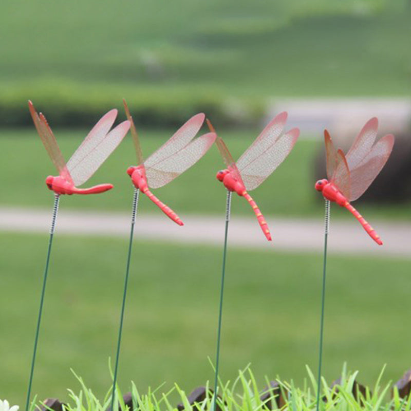 Dragonfly Insert Sticks 10pcs Multicolor Simulation Decoration with Dragonflies V1188-MAG101-03823-1