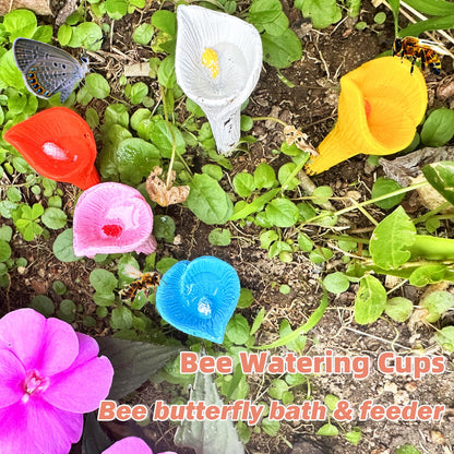 Bee Drinking Station 5-Pack Blue Outdoor Garden Cup Compatible with Bees and Butterflies Waterer V1188-MAG101-04443-4