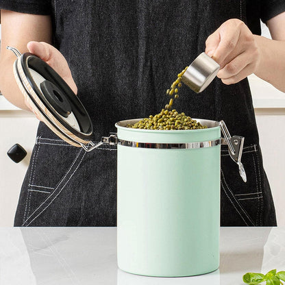Green Coffee Container with CO2 Valve 1.8L Airtight Storage Jar V1188-MAG101-05704-2