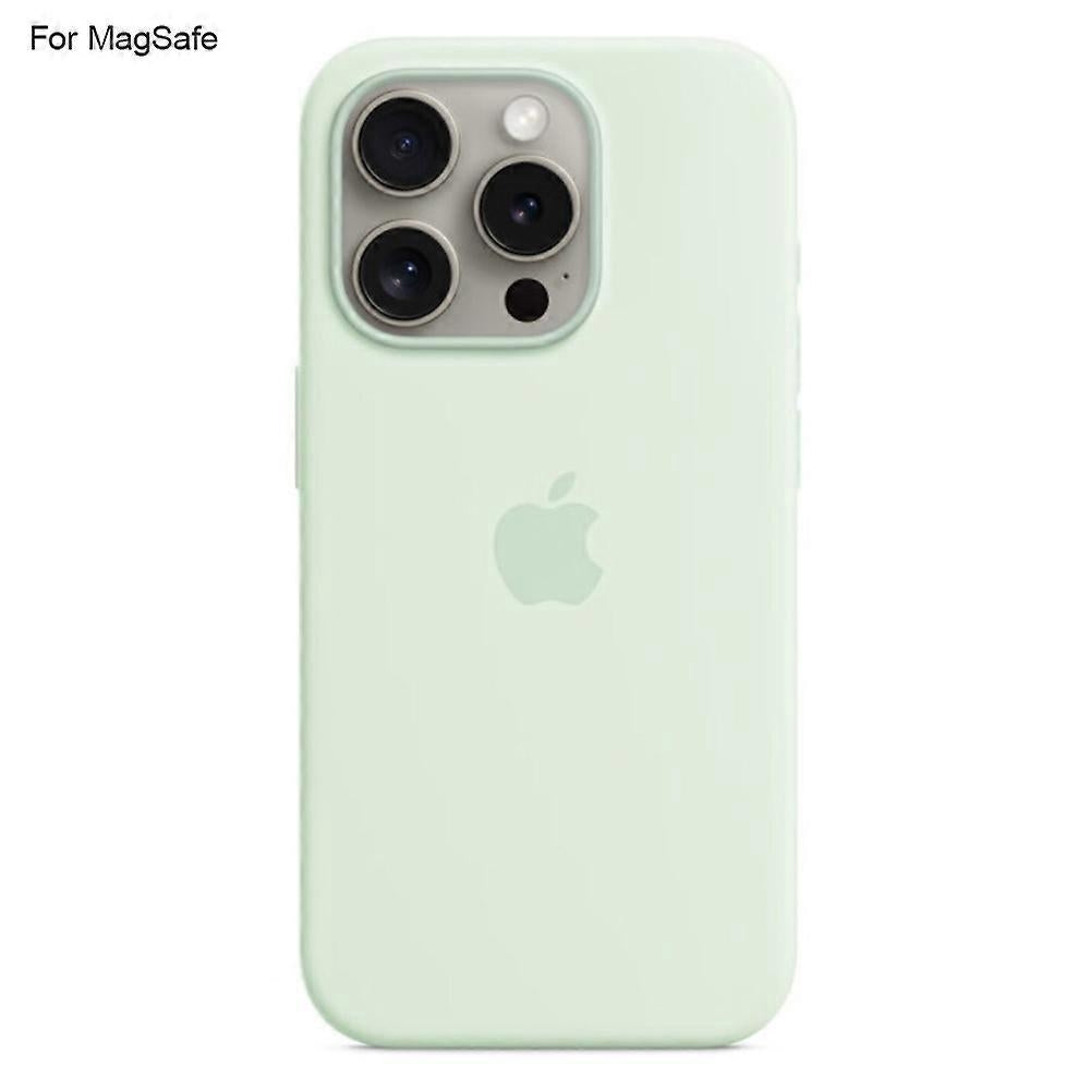 iPhone 15 Pro Case Liquid Silicone with MagSafe Compatible with iPhone Induction Popover Perfect Mint Green V1188-MAG101A-01358-4