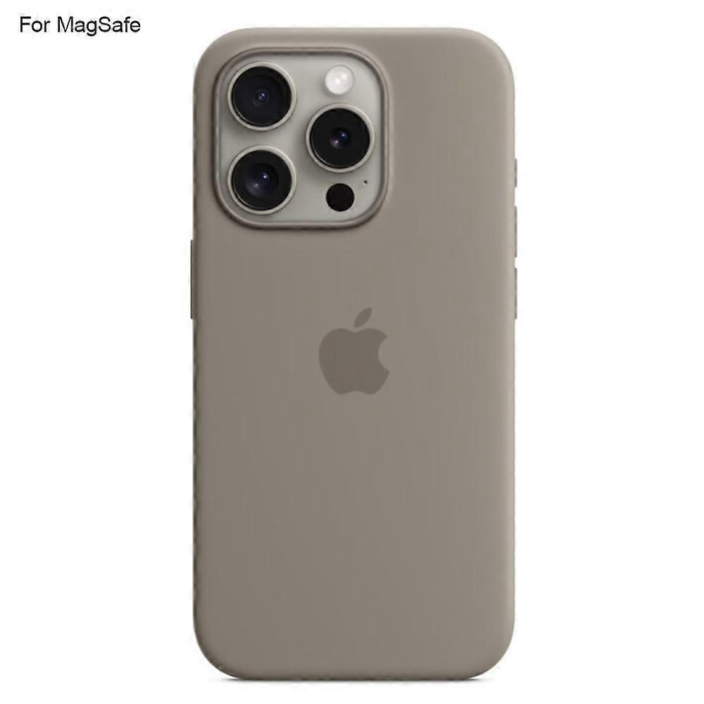 Compatible with iPhone 15 Pro Ultra Thin MagSafe Silicone Case Grey V1188-MAG101A-01358-5