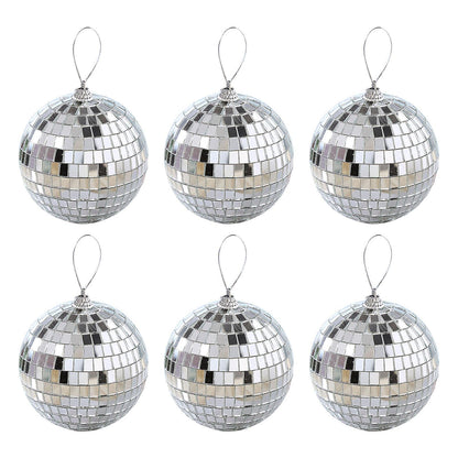 Silver Disco Ball Party Decorations 6/12 pcs Mini Plastic Ornaments with Silver_MGF 6CM V1188-MAG101A-04968-1