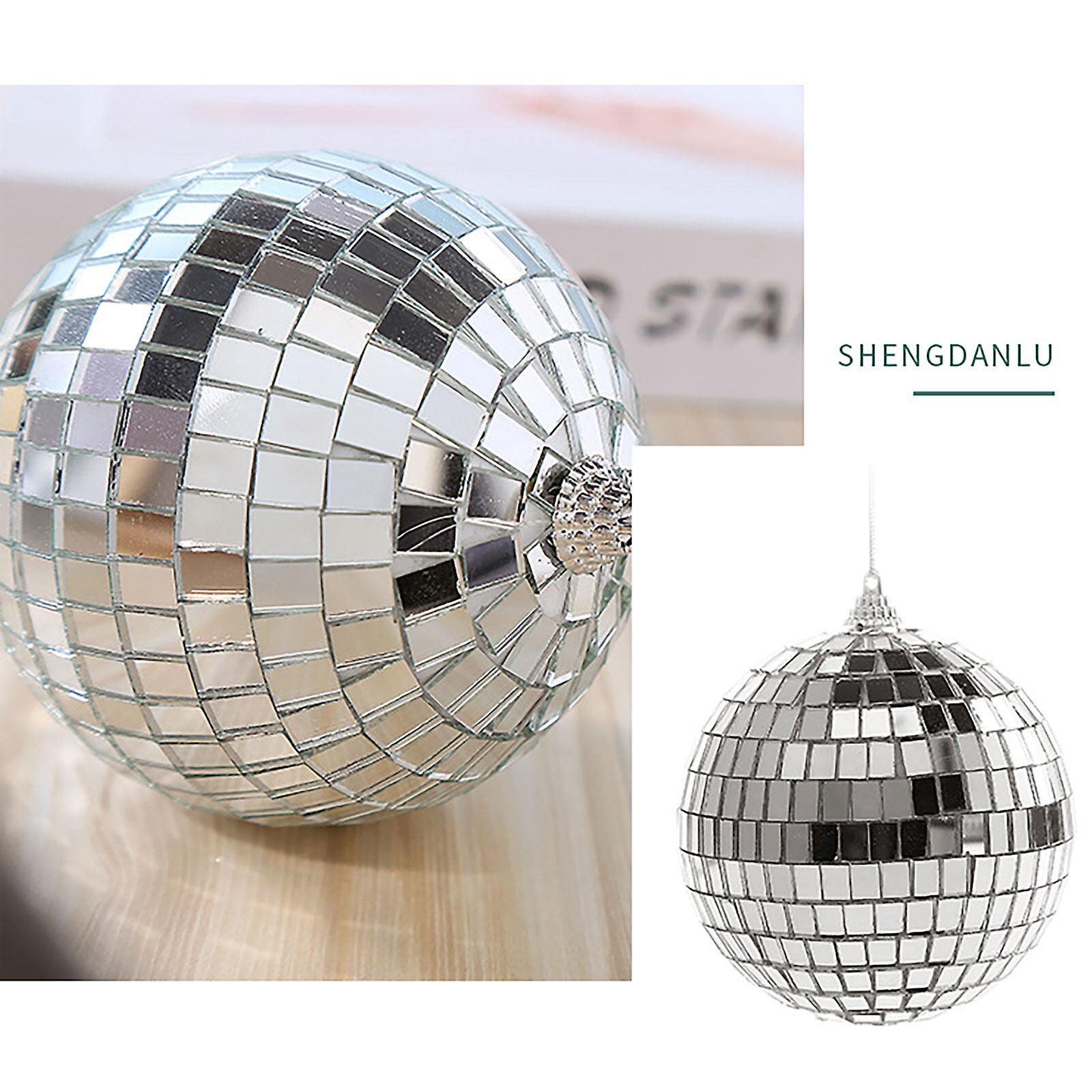 Silver Disco Ball Party Decorations 6/12 pcs Mini Plastic Ornaments with Silver_MGF 6CM V1188-MAG101A-04968-1