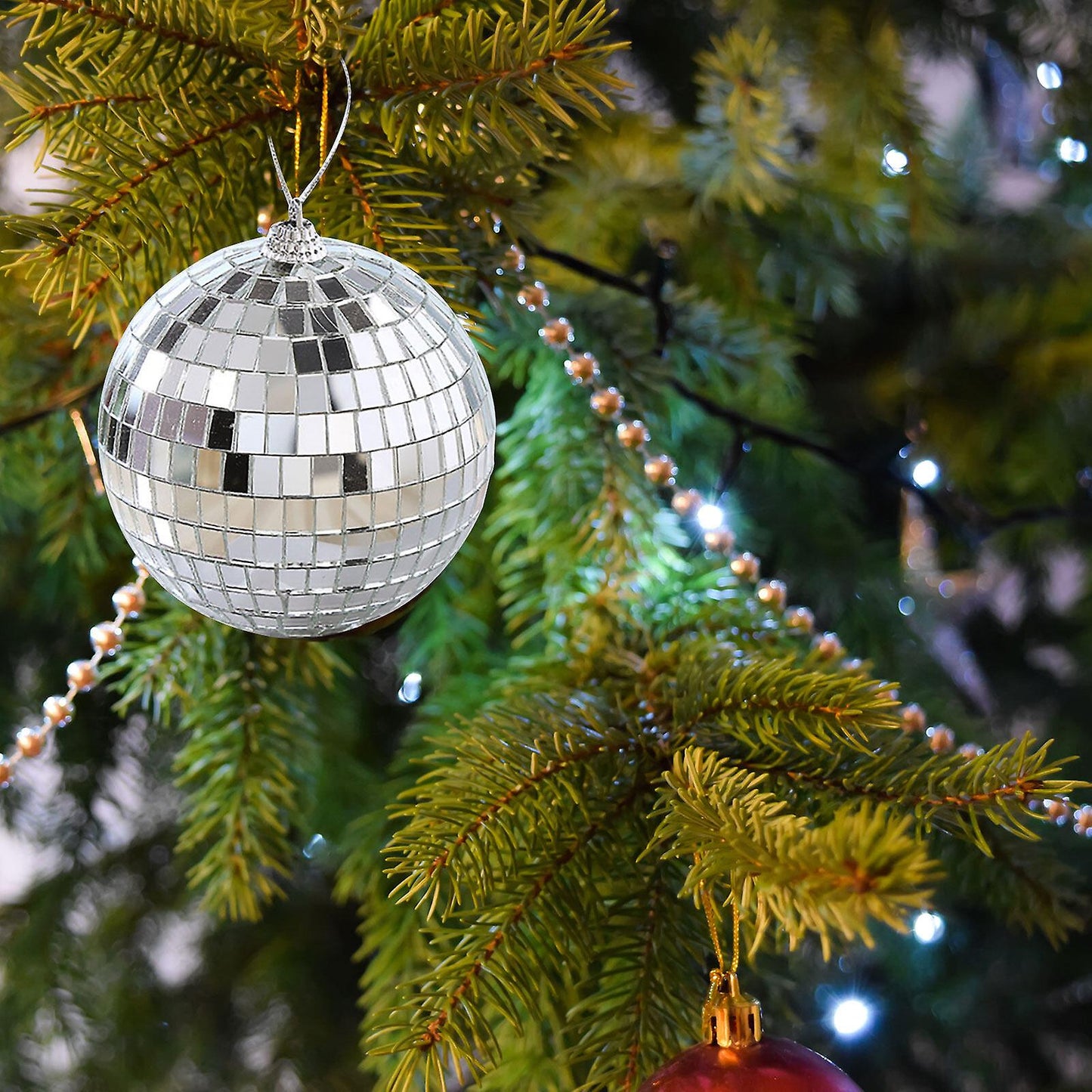 Silver Disco Ball Party Decorations 6/12 pcs Mini Plastic Ornaments with Silver_MGF 6CM V1188-MAG101A-04968-1