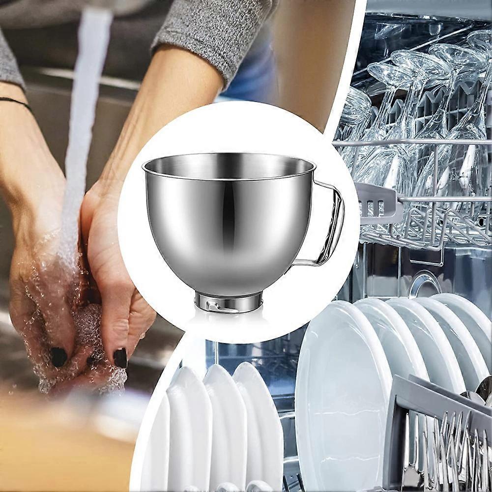 KitchenAid Mixer Bowl Stainless Steel Compatible with KitchenAid 4.5-5 Quart Tilt Head Stand Mixer Silver V1188-MAG101A-05150-1