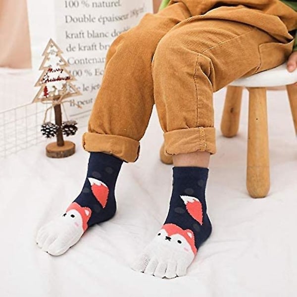Galaxy Toe Socks for Children 5 Pairs Cartoon Animal Pattern Five Finger Socks 3-7 Years V1188-MAG101A-05929-1