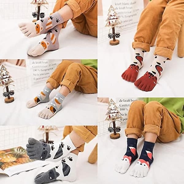Galaxy Toe Socks for Children 5 Pairs Cartoon Animal Pattern Five Finger Socks 3-7 Years V1188-MAG101A-05929-1