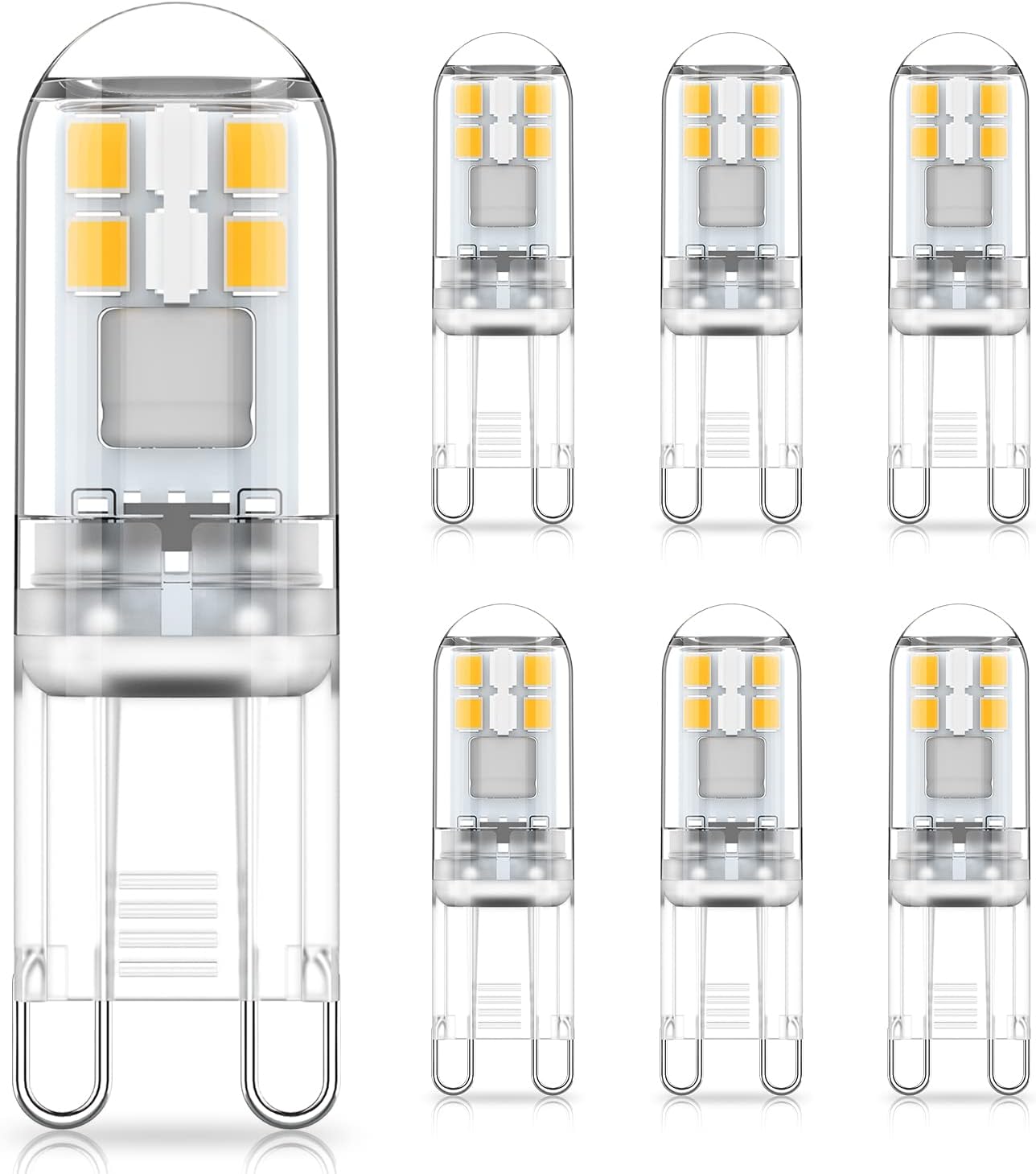 G9 LED Bulbs 1.5W Equivalent to 20W Halogen, 4000K Natural White Light, Non-Dimmable Mini Bulbs, 6-Pack V1188-MAG101J-01026-1