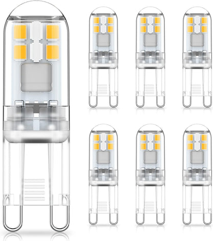 G9 LED Bulbs 1.5W Equivalent to 20W Halogen, 4000K Natural White Light, Non-Dimmable Mini Bulbs, 6-Pack V1188-MAG101J-01026-1