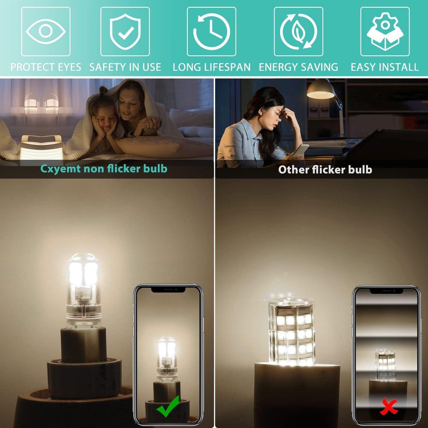 G9 LED Bulbs 1.5W Equivalent to 20W Halogen, 4000K Natural White Light, Non-Dimmable Mini Bulbs, 6-Pack V1188-MAG101J-01026-1