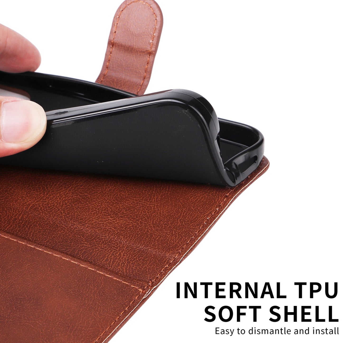 Xiaomi Redmi A5 4G PU Leather Wallet Case with Card Slots MGF Brown - Compatible with Xiaomi V1188-MAG101J-01345-3