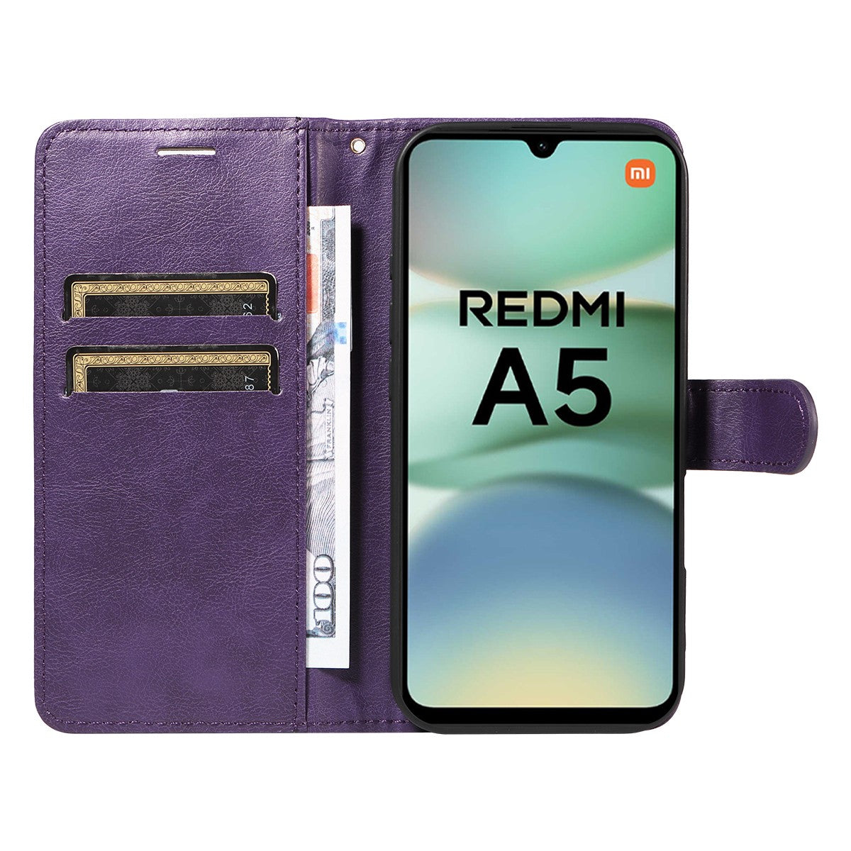 SKALO Xiaomi Redmi A5 4G PU Leather Wallet Case - More Colors_MGF Purple V1188-MAG101J-01345-5