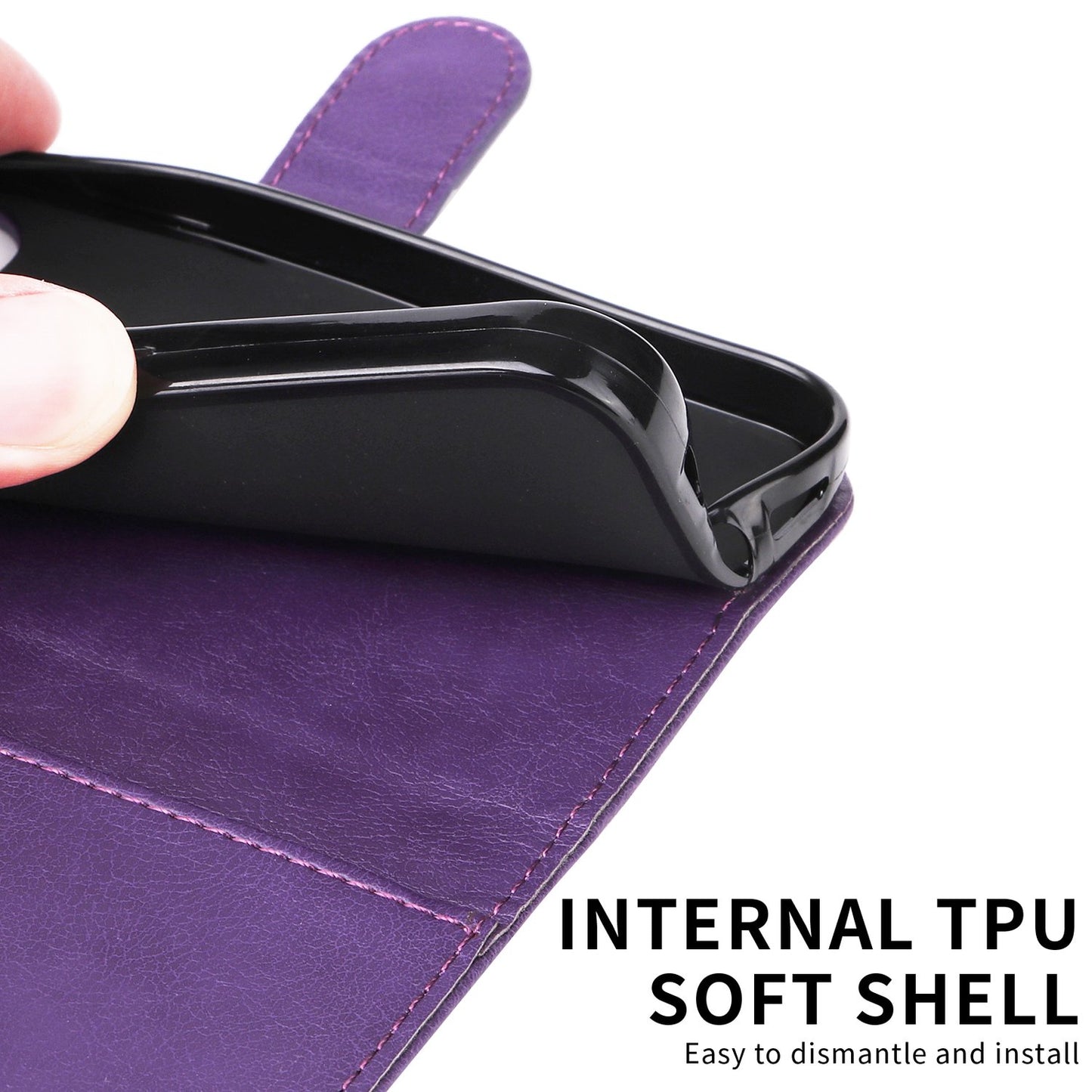 SKALO Xiaomi Redmi A5 4G PU Leather Wallet Case - More Colors_MGF Purple V1188-MAG101J-01345-5