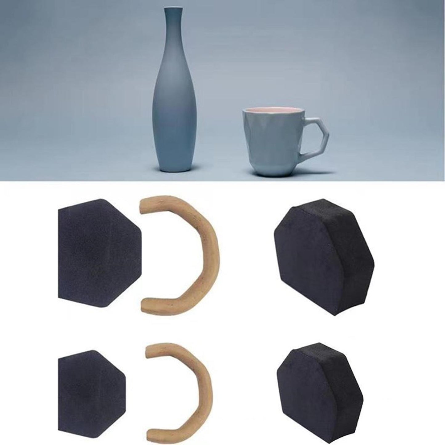 Ceramic Mug Handle Molds 12pcs, Easy to Use Mug Handle Shaper Tool Compatible with MGF V1188-MAG101Y-02110-1