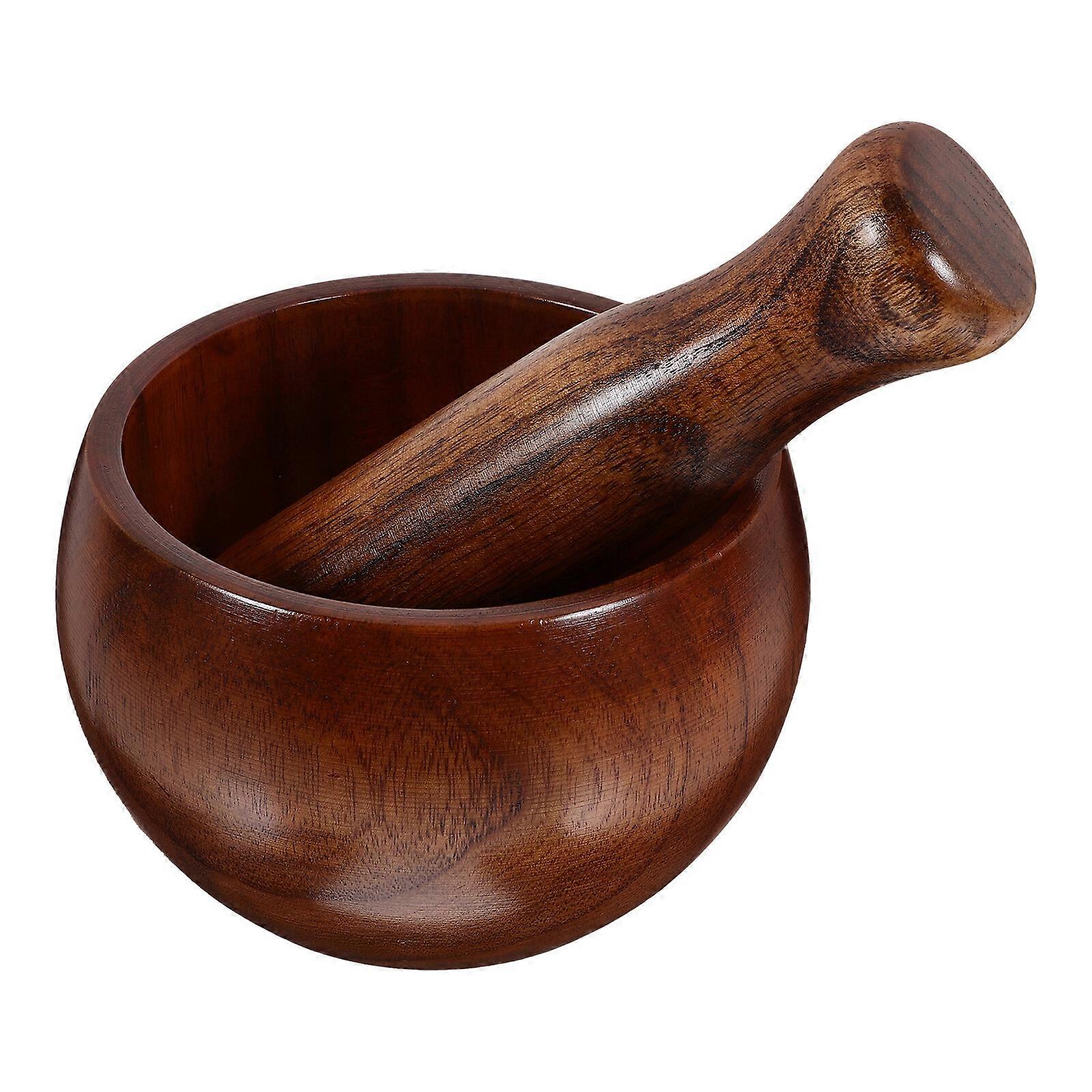 Wooden Mortar Pestle Set, Kitchen Grinding Bowl for Guacamole, MGF, 1 Set V1188-MAGA101-02814-1