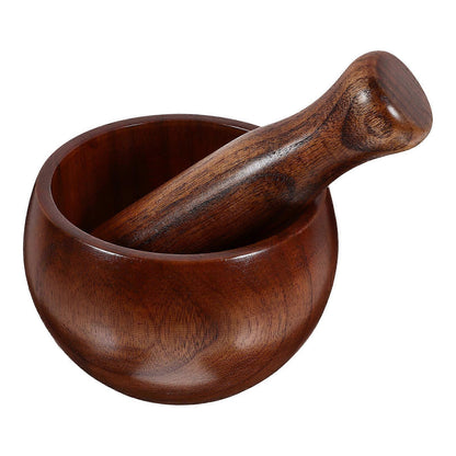 Wooden Mortar Pestle Set, Kitchen Grinding Bowl for Guacamole, MGF, 1 Set V1188-MAGA101-02814-1