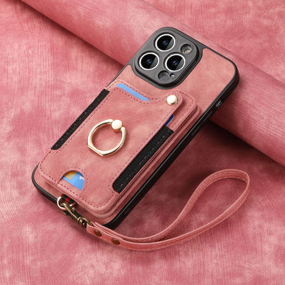 Mobile Phone Leather Case Compatible with iPhone RFID Anti-Theft Swipe Loop Buckle Rope Multifunctional Card V1188-MAGFD72-03690-94