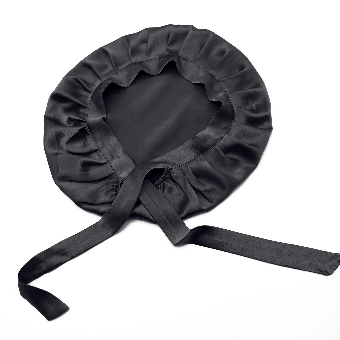 Sleeping Cap in Real Silk - Protects Hair While You Sleep black V1188-MMA5-49-1