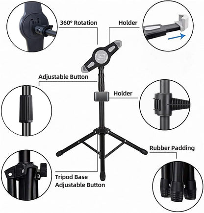 Height Adjustable 360 degrees Rotating iPad Floor Stand Holder Mount V1188-MMAA-5286