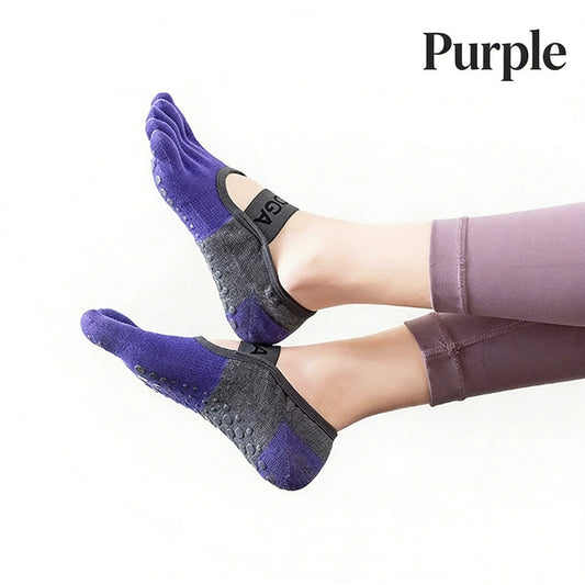 Professional five-toe yoga socks | Full-sole PVC anti-slip particles | Breathable and form-fitting | Multiple V1188-MS-205-03