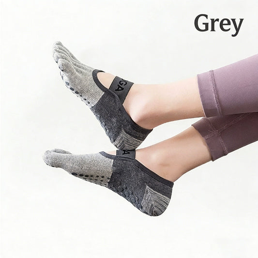 Professional five-toe yoga socks | Full-sole PVC anti-slip particles | Breathable and form-fitting | Multiple V1188-MS-205-04