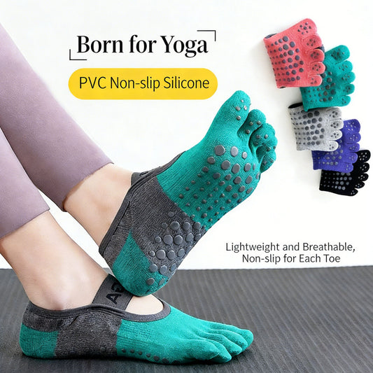 Professional five-toe yoga socks | Full-sole PVC anti-slip particles | Breathable and form-fitting | Multiple V1188-MS-205-04