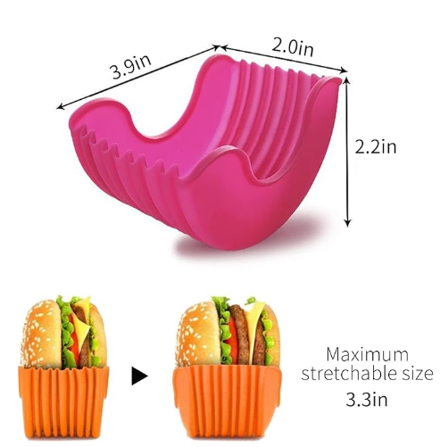 4Pcs Retractable Burger Fixed Box Adjustable Hamburger Holders Reusable Washable Retractable Hamburger Clip V1188-MS-205-32