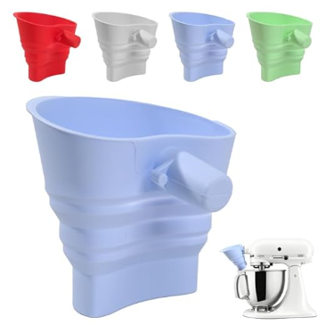 Silicone Flour Funnel for Kitchen Aid Stand Mixer, Food Grade BPA-Free Silicone Durable Funnel Fits KSM150 V1188-MS-205-34
