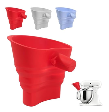 Omoiyari Silicone Flour Funnel for Kitchen Aid Stand Mixer, Food Grade BPA-Free Silicone Funnel with V1188-MS-205-35