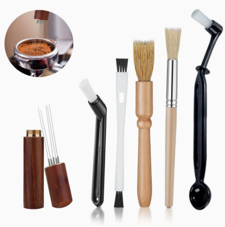 Professional Coffee Machine Cleaning Brush Set | 6-Piece Multi-functional Tool Kit | Includes Dosing Needle / V1188-MS-205-36