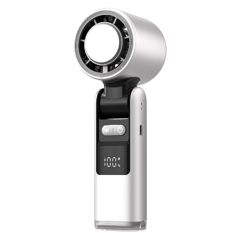 Portable Fan Handheld Mini Turbo Fan Battery , High Speed Powerful Ice Cooling 5 Speed Adjustable V1188-MS-205-38