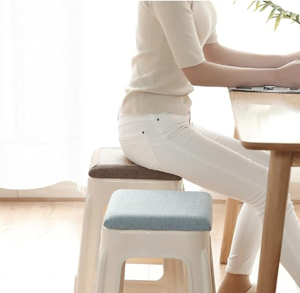 Square bar stool cushion with ties, breathable and non-slip square chair pad, 28*28*3.5 cm memory foam V1188-MS-205-47