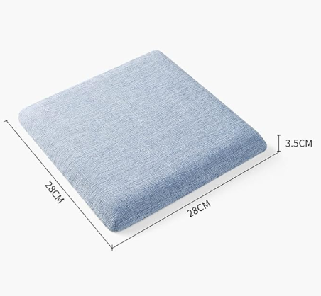 Square bar stool cushion with fastening straps, breathable and non-slip square chair pad, 28*28*3.5 cm memory V1188-MS-205-50