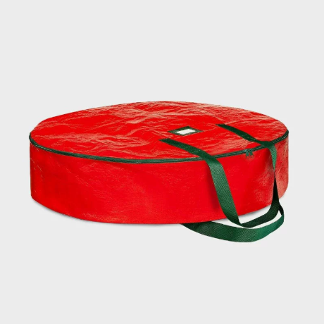 Christmas Wreath Storage Container 36 Inch - Wreath Bag for Artificial Wreaths Box - Dual Zippered Wreaths V1188-MS-210-005