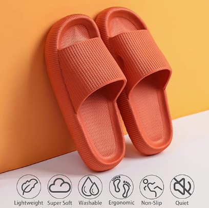Cloud Slippers for Women and Men, Pillow House Slippers Shower Shoes Indoor Slides Bathroom Sandals, Ultimate V1188-MS-210-010