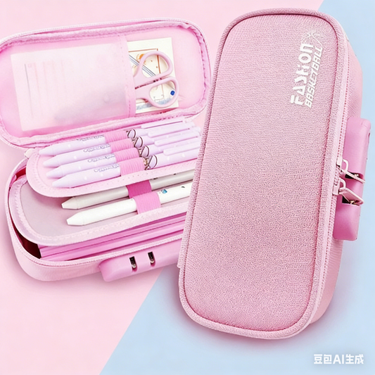 Large Capacity Pencil Case with 4 Compartments Canvas Pen Pouches Multilayer Pen Organizers Bag Oxford Fabric V1188-MS-210-034
